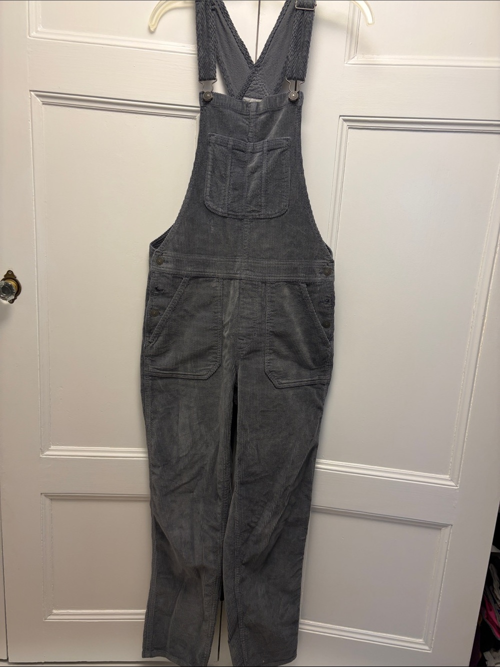 American Eagle Outfitters Gray Corduroy Overalls Jumpsuit